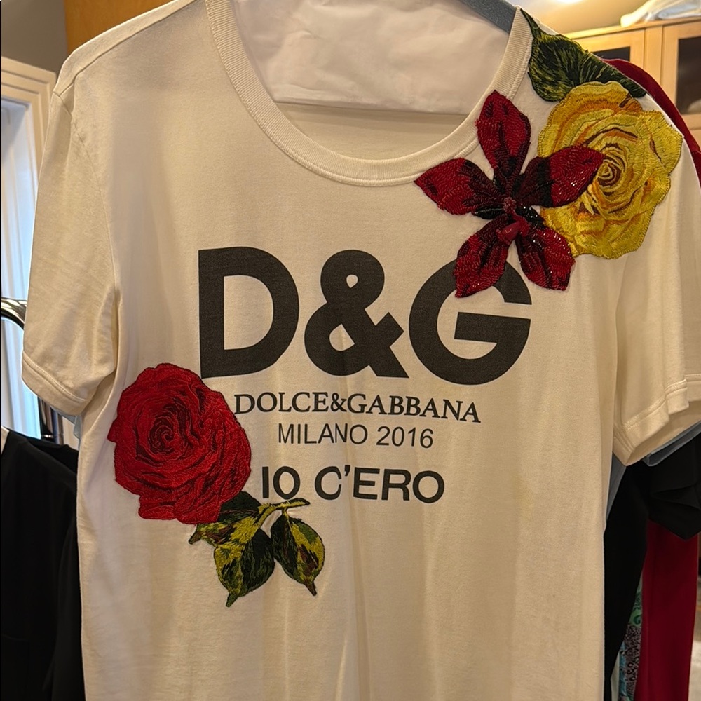 Dolce & Gabbana Floral Embellished T-Shirt
